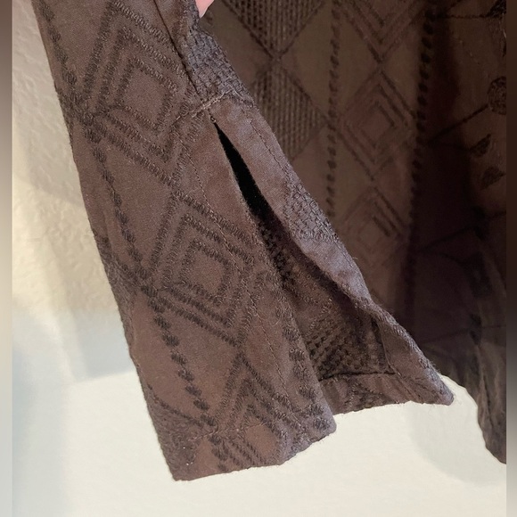 Lands' End Tunic Bundle (2) 2X Blue Brown Longline 100% Cotton Lace Detail - Picture 7 of 14